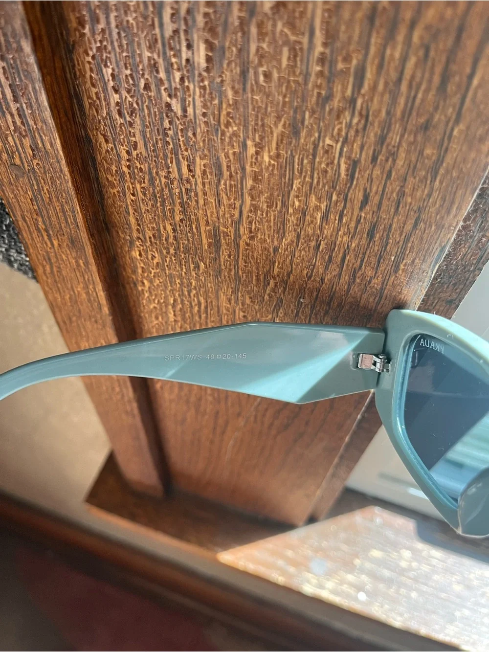 Prada Mint Green Square Frame Sunglasses with Dark Lenses